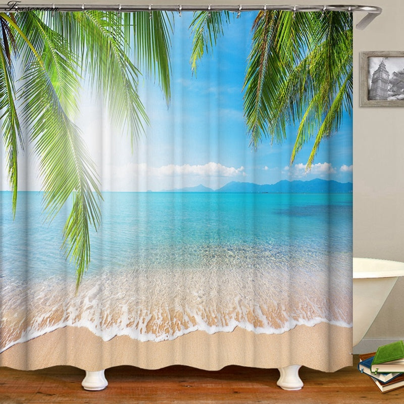 Digital printing shower curtain