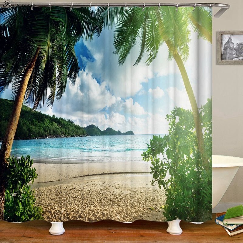 Digital printing shower curtain
