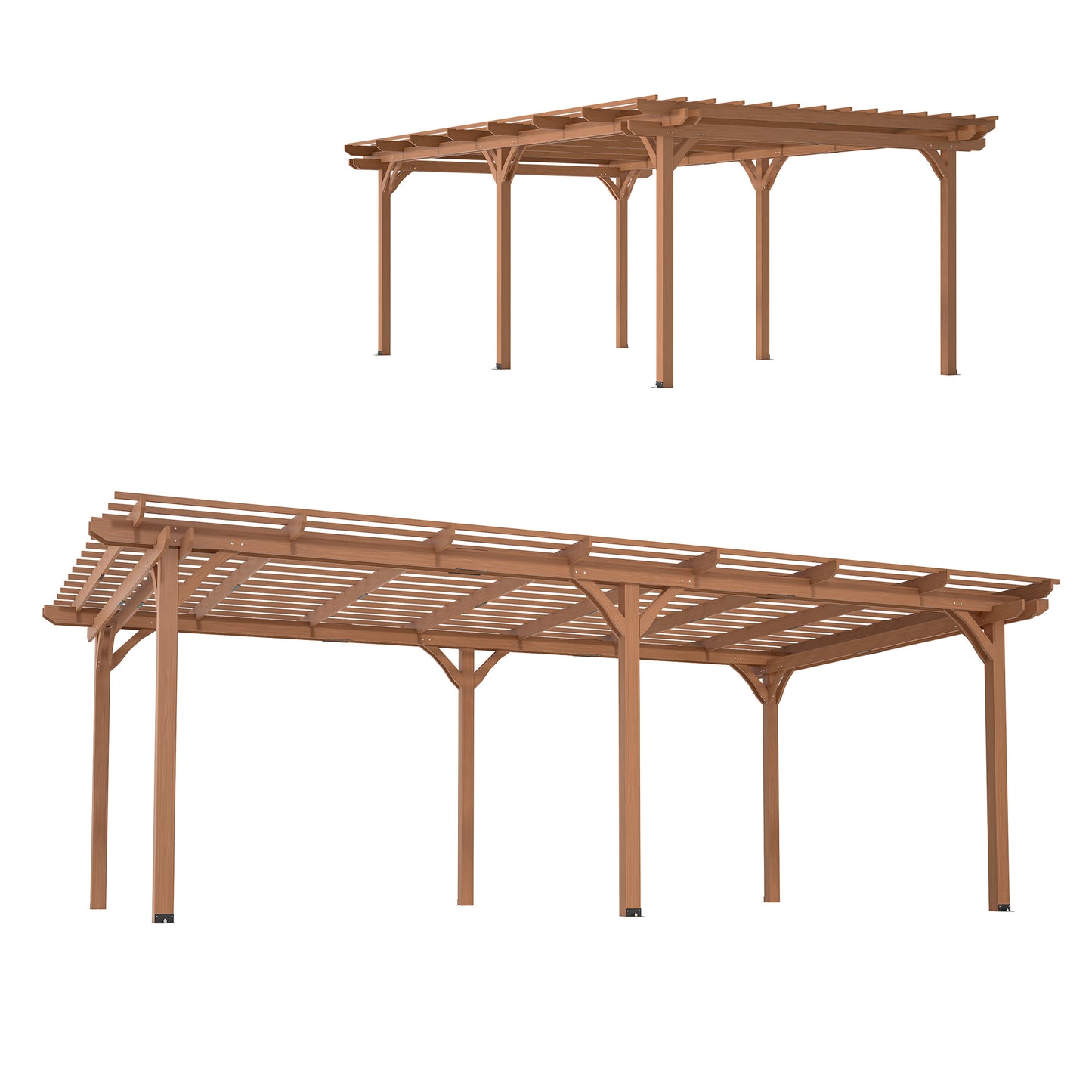 Outdoor Wood Pergola, Wooden Patio Pergola Gazebo For Climbing Plant Support, Garden,Brown