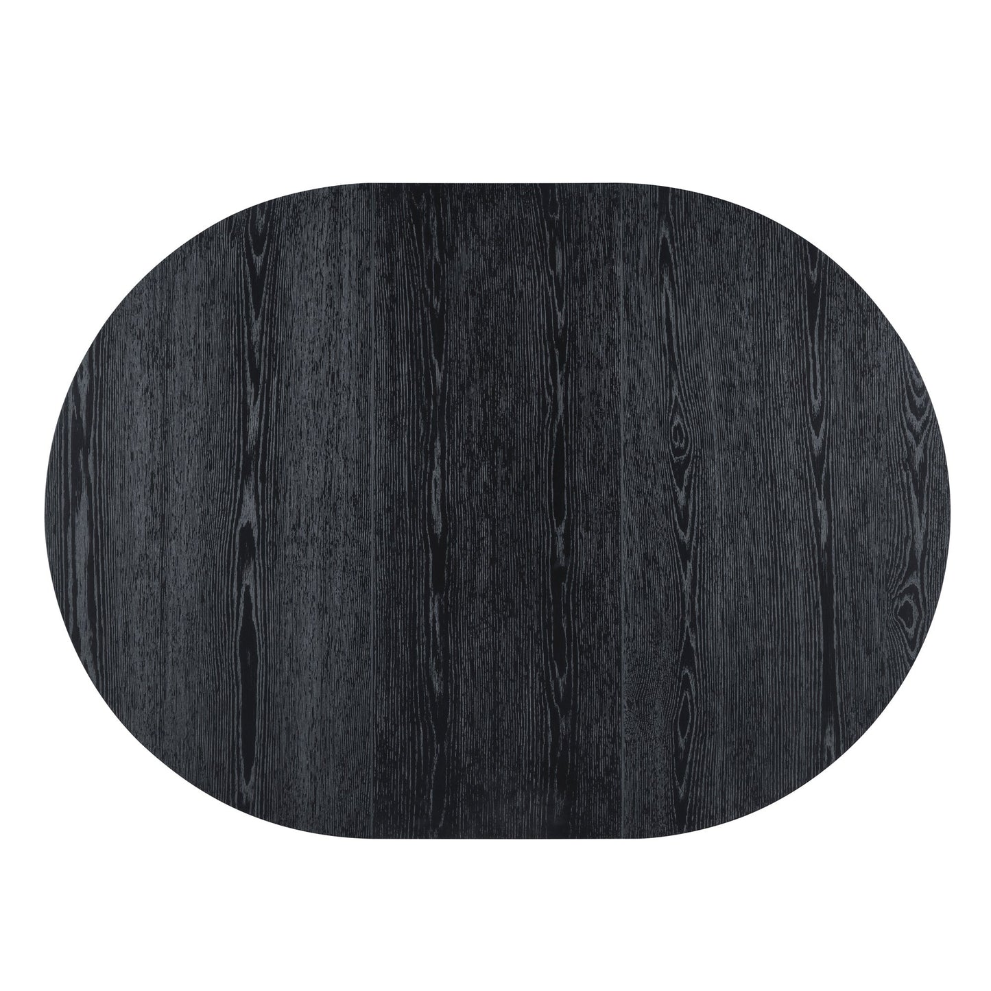 5-piece Dining Set Extendable Round Table and 4 Chairs for Kitchen Dining Room - Black Oak