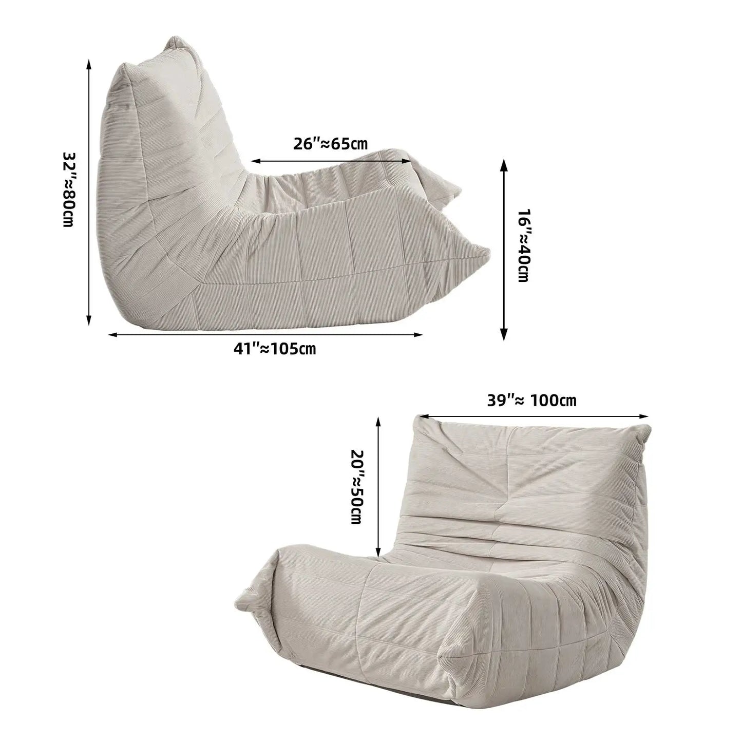 Oversized Rocking Papasan Chair with Thick Cushion and Frame