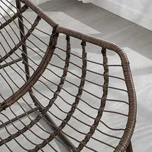 Oversized Rocking Papasan Chair with Thick Cushion and Frame