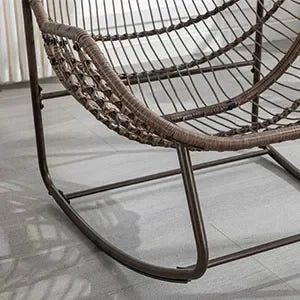 Oversized Rocking Papasan Chair with Thick Cushion and Frame