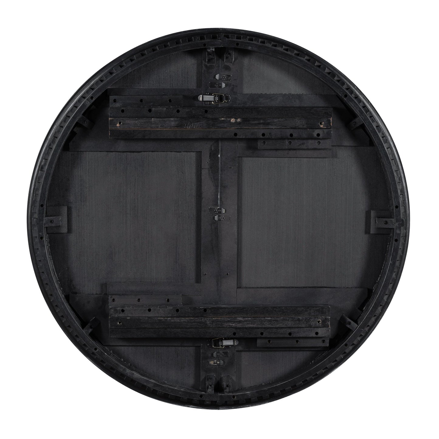5-piece Dining Set Extendable Round Table and 4 Chairs for Kitchen Dining Room - Black Oak