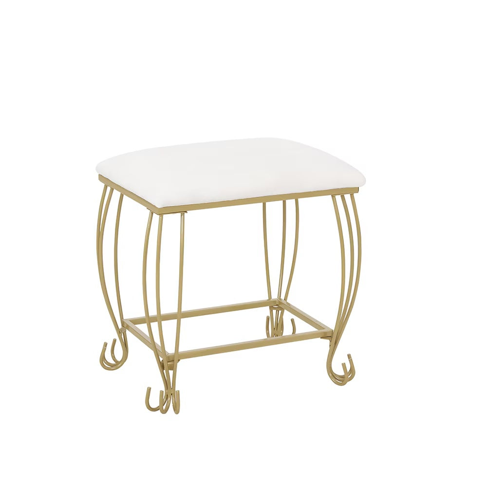 Vanity Table Set With Mirror & Stool,White Makeup Dressing Desk With Drawers For Girls,Women,Bedroom,Gift